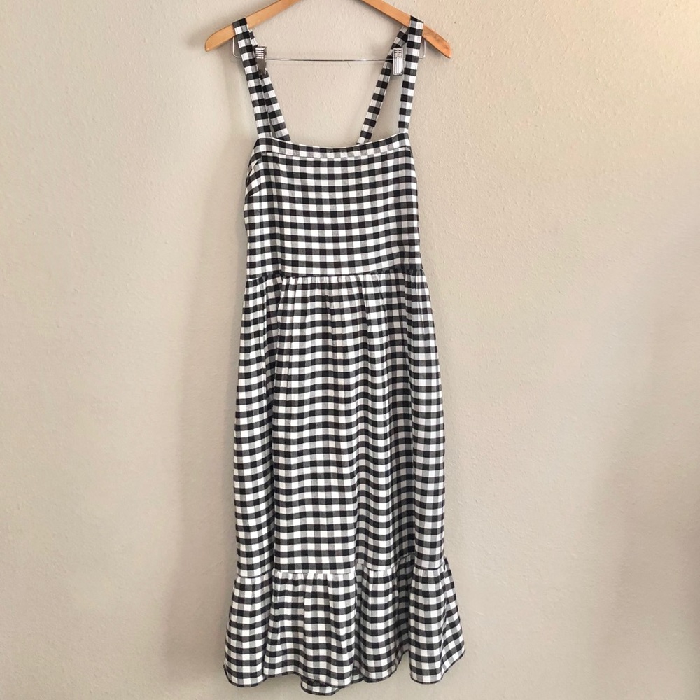 LOFT Black and White Gingham Dress